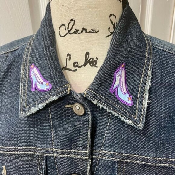KAWAII EMBELLISHED UNICORN DENIM DISSTRESSED WASHED PATCH JACKET SIZE S - Picture 6 of 15